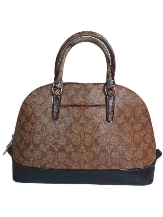 COACH Signature Sierra Satchel Bag Handbag with Exotic Snake Print 